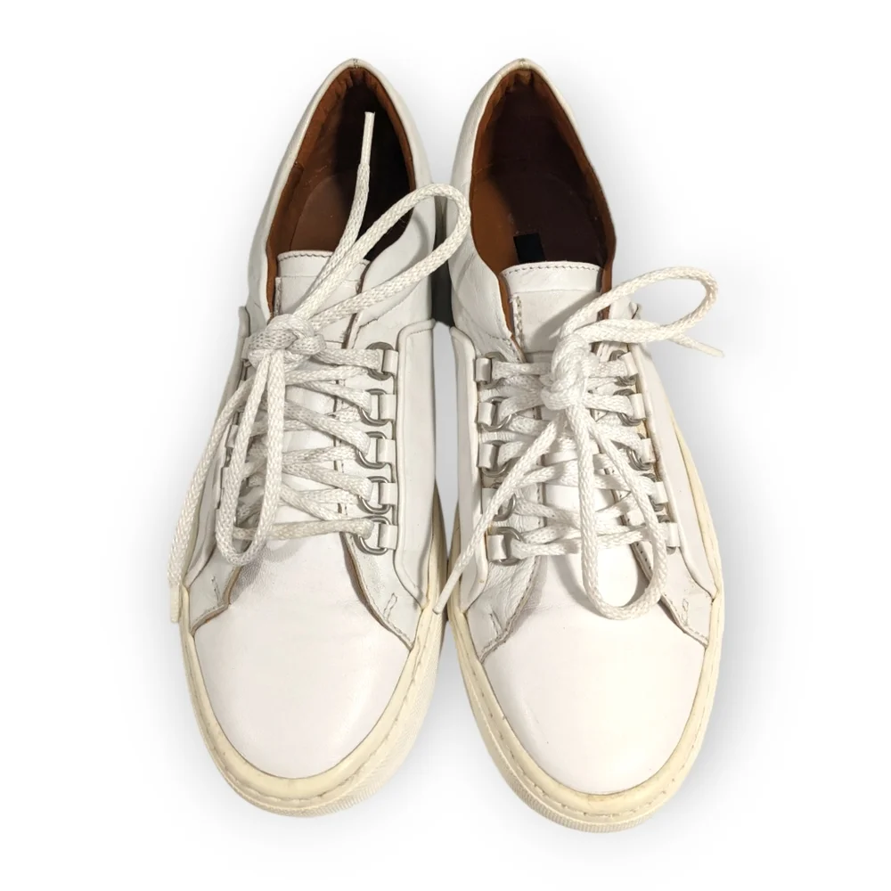 Zara Basic Collection White Lace Up Sneakers, 7.5